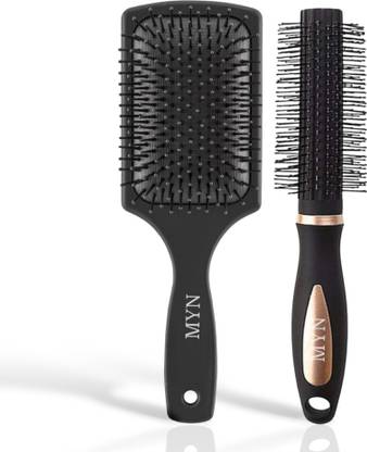 MYN Salon Accessories & Styling tools - Paddle Hair Brush, Round Comb for Men, Women
