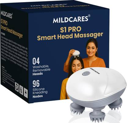 Mildcares Rechargeable Smart Head Massager | 4 Rotating Nodes for Stress Relief Nodes for Hair Growth Relaxation, Stress Relief Electric Head Massager Automatic Massager