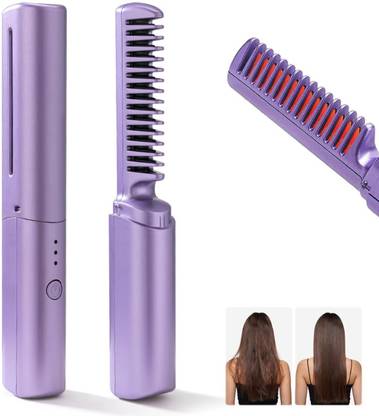 wynyc Hair Straightener Brush Mini Straightener 2-in-1 Straightening Brush Wireless