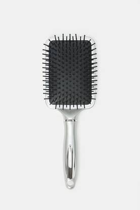 DEVERA Paddle Hair Brush with Back Mirror for Makeup- Portable Cushioned Hair Brush