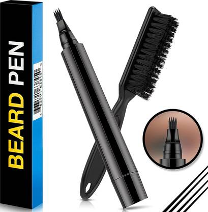 krurotza Black Beard pen filler with beard Brush | beard pen for patchy beard