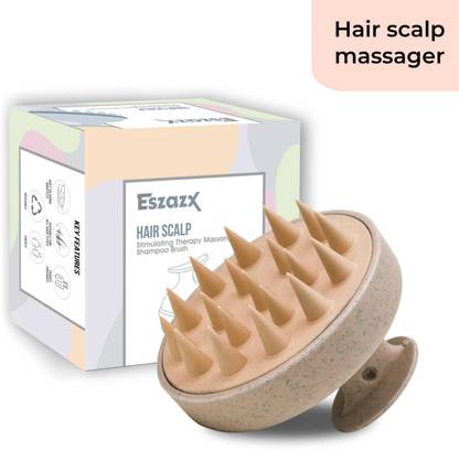 ESZAZX Eco-friendly Wheat Straw body with Soft Silicon Bristles, Hair Scalp Scrubber