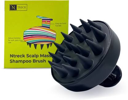 N Treck Scalp Massager for Hair Growth | for Hair Massager, Hair Scalp Scrubber - Black