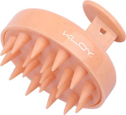 KLOY Round Hair Scalp Massager Shampoo Brush with Soft Bristles Anti Dandruff- Peach