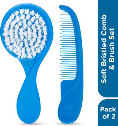 MeeMee Soft Bristled Comb & Brush Set (Blue)