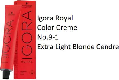 Schwarzkopf Professional Igora Royal Color Creme No.9-1 , Extra Light Blonde Cendre