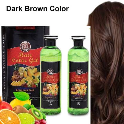 Essensity Fruit Vinegar Ammonia Free 10 Minutes Hair Color Colour Gel -C , Dark Brown