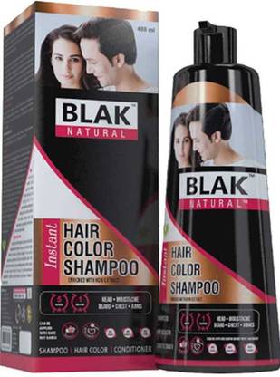 blak natural 3 in 1- Hair Colour Shampoo For Men & Women , Black