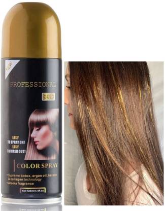 imelda gold hair hightes hair color spary for women & girls , gold