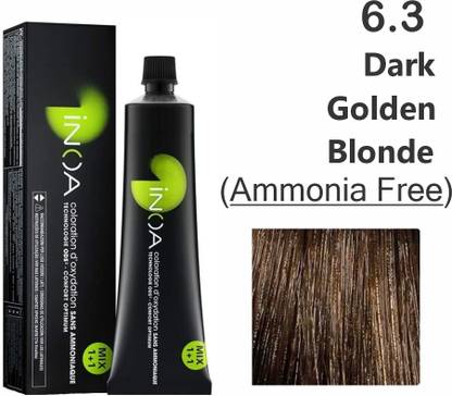 INOA Hair Colour No 6.3 Dark Golden Blonde 60 Gm, With 20 Vol Developer 90ml , Dark Golden Blonde