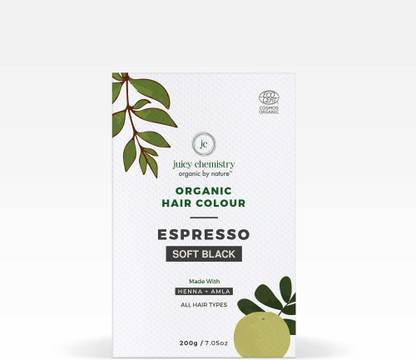 Juicy Chemistry Natural Organic Hair Colour in Espresso (Soft Black) 200 gm , Soft Black