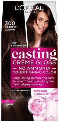L'Oréal Paris Casting Creme Gloss With Glycolic Gloss Complex , 300 Darkest Brown