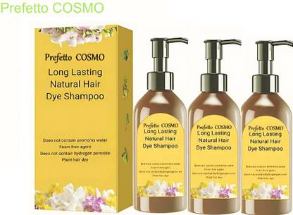 Prefetto COSMO Zero Damage – Japanese Hair Dye Shampoo – Set of 3 , Black