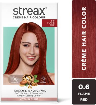Streax Cream Hair Colour Flame Red No-0.6 140ML , Flame Red