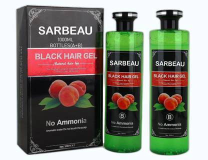 Sarbeau Natural Hair Color for Men & Women | Ammonia-Free |1000ml(Black)_C_008 , Natural Black