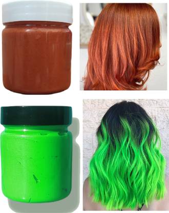 THTC Combo of Temporary Hair colour wax COPPER & GREEN Hair Wax , GREEN, COPPER