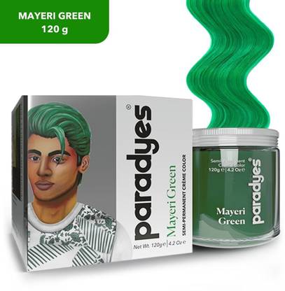 Paradyes Ammonia Free Semi-Permanent Hair Color 120gm jar only , Mayeri Green