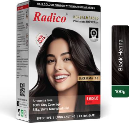 Radico Herbal Based 60g (Pack of 6) Hair Colour , Black Henna