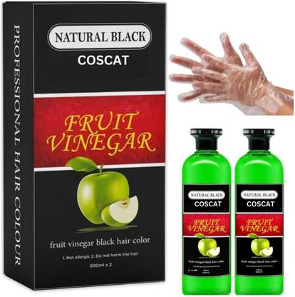 Coscat Fruit Vinegar Hair Dye Color Men, Women, Natural & Ammonia Free Color Dye, , Black