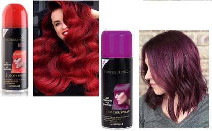 GULGLOW99 RED & VIOLET Temporary hair color Spray instant hair colour for man and woman Hair Spray