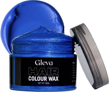Gleva Temporary Hair Color Wax Instant Wax Strong Hold Matte Finish All Hair Types , Blue