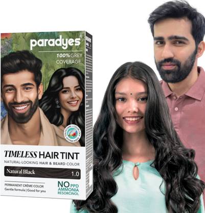 Paradyes Mini Natural Black Timeless Permanent Hair & Beard Color, Complete Grey Coverage , Natural Black