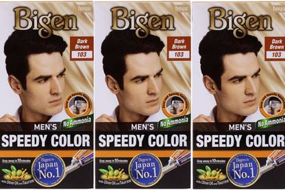 Bigen Men's Speedy Color 103 , Dark Brown , Dark Brown ( Pack of 3 )