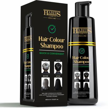 Habibs Hair Color Shampoo for Gray Hair Magic Hair Dye Shampoo , Black