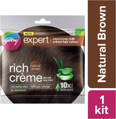Godrej Rich Creme Natural Brown 4.0 Nourish And Moisturize Hair Colour - 20g+20ml , Natural Brown