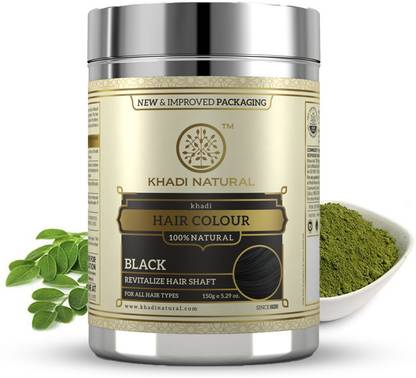 KHADI NATURAL Black Hair colour , Ayurvedic / Herbal Black Hair colour 150g