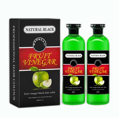 Sarbeau Fruit Vinegar Hair Dye color for Men & Women, Natural Black, 500mlx2_C_068 , Natural Black