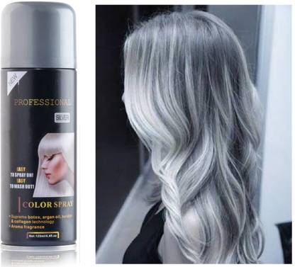 ADJD Temporary Hair Dye Spray Unisex One-time Instant Hair Dry Color , SILVER