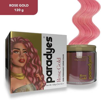 Paradyes Ammonia Free Semi-Permanent Hair Color 120gm jar only , Rose Gold