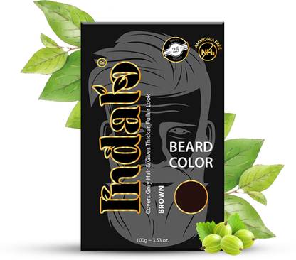 Indalo Brown Beard Color | Long-Lasting, Ammonia Free with Natural Ingredients - 100g , Brown