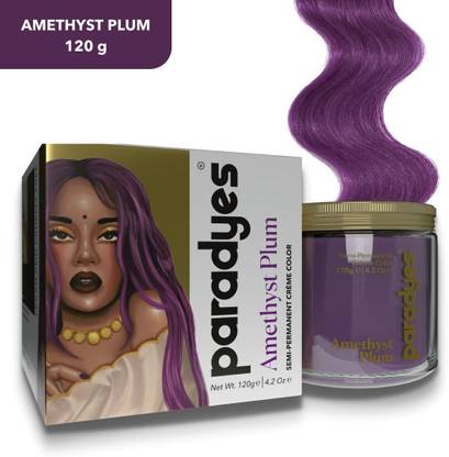 Paradyes Ammonia Free Semi-Permanent Hair Color 120gm jar only , Amethyst Plum