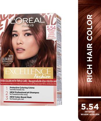 L'Oréal Paris Excellence Fashion Highlights Hair Color, 5.54 Intense Warm Auburn , 5.54 Intense Warm Auburn