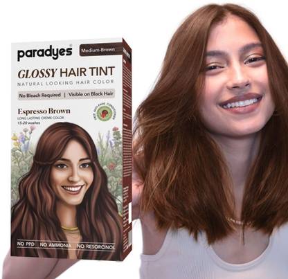 Paradyes No Bleach Glossy Hair Tint, For Natural Black , Espresso Brown