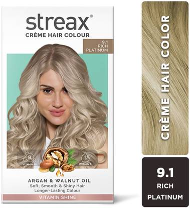 Streax Cream Hair Colour Rich Platinum No-9 140ML , Rich Platinum