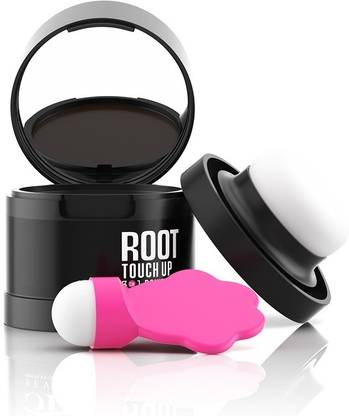 eAmaze Root Touch Up, Black - Hairline Powder, Helps Cover Grey Roots & Bald Spots, 4g , Black