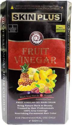 SKINPLUS Fruit Vinegar Hair Gel Based Color , Natural Black Color Dye for Hair Care With Natural Ammonia Free Color Dye