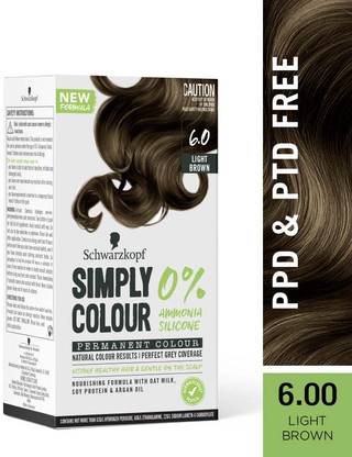 Schwarzkopf Simply Colour Permanent Hair Colour For 100% Grey Coverage - 6.00 Light Brown , 6.00 Pecan Tart