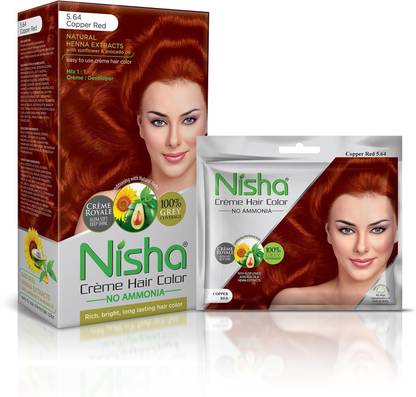 Nisha Color Combo Pack of Copper Red 120gm Jumbo + 40gm Sachet Pack , 5.64 Copper Red