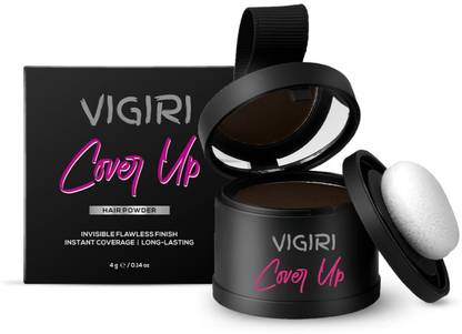VIGIRI Cover-Up Hair Powder, Helps Cover Grey Roots & Bald Spots Instantly , BLACK