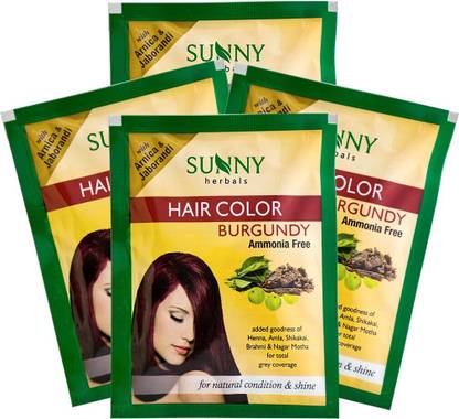 Sunny Herbals HAIR COLOR BURGUNDY (Pack of 4) , BURGUNDY