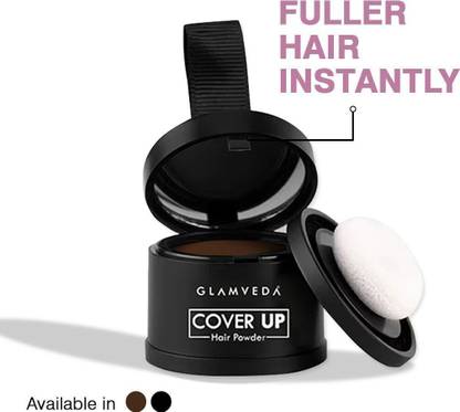 GLAMVEDA Hair Cover-Up Powder | Quick Root Touch-Up | Natural Look & Sweatproof Formula| , Brown
