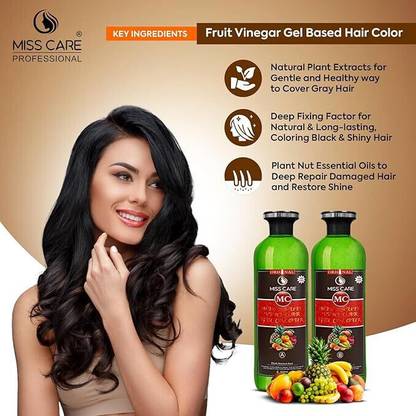 Miss Care Professional Dark Brown Mix Fruit Vinegar Gel Colour Ammonia Free (1000ml) , Dark Brown