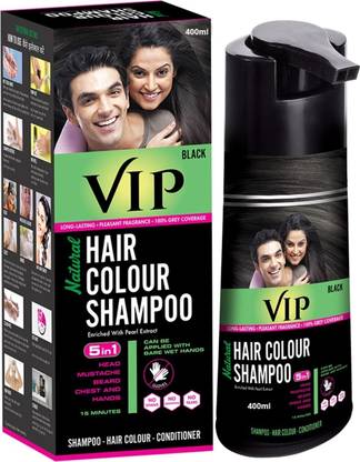 VIP Hair Color Shampoo, 400ml, , BLACK