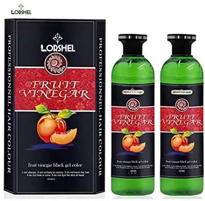LORSHEL Fruit Vinegar Hair Colour for Natural and Nourished Hair , Black