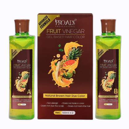 PRO ADS Fruit Vinegar Natural Brown Hair Gel Color 500mlx2_C_035 , Natural Brown