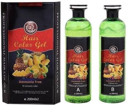 URBANUCANBE Fruit Vinegar Gel Hair Color, Organic & Natural Black Hair 200 ml (Pack of 2) , Black